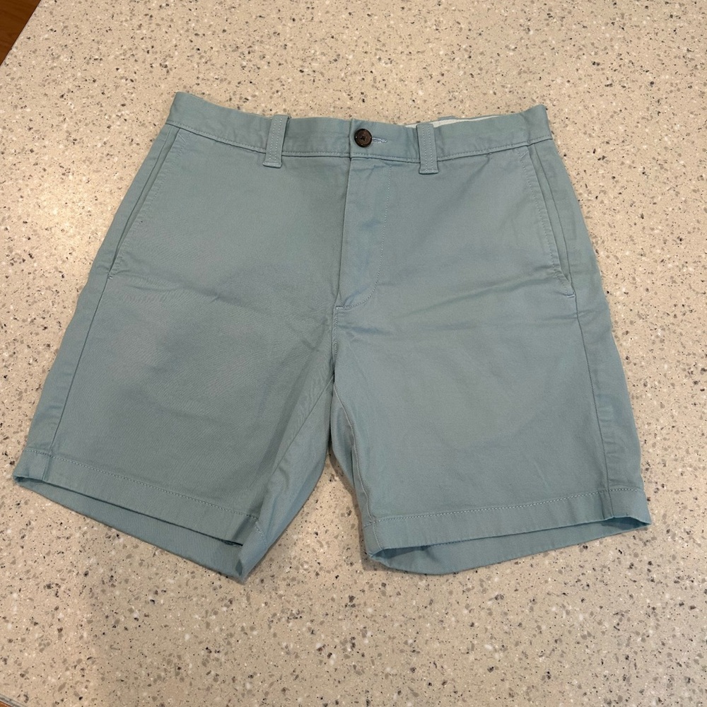 J. Crew Robin Egg Blue Flat Front Shorts Classic Cotton Blend